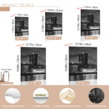 3 Tranh Treo Tường Hiện Đại, Tranh Canvas Chân Thực - Tranh Phong Cảnh trên Vải Canvas, Tranh Đen Trắng về Đường Chân Trời Thành Phố New York và Cầu Brooklyn - Trang Trí Nhà Hiện Đại, Phong Cách Đen Trắng, Nghệ Thuật Du Lịch, Có Khung hoặc Không Khung, Trang Trí Phòng, Trang Trí Nhà Cửa, Trang Trí Ký Túc Sinh Viên, Căn Hộ, Khách Sắm, Nhà Ở, Phòng Khách, Phòng Ngủ, Phòng Tắm và Văn Phòng - Quà Tặng Trang Trí Tường - Nhiều màu - Xem 10