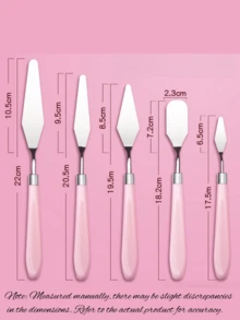 Set de 5 Espátulas con mango de plástico - Herramientas de raspado para pintura de óleo, acrílico y manualidades de lienzo DIY