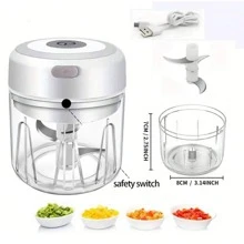 250ml USB Rechargeable Electric Garlic Grinder - Powerful, Can Grind Chili, Ginger And Vegetables!