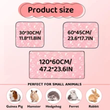 2 包豚鼠床上用品 - 可洗豚鼠笼子衬垫，可重复使用防滑垫，适用于小动物兔子、仓鼠、老鼠（粉色，47 X 23 英寸）