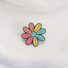 1 Stück/3 Stücke Partybegünstigungen, Cosplay Accessoires, kreative DIY Accessoires für Frauen, Herren Brosche, süße bunte Blumen-förmige Brosche, vielseitig einsetzbare Rucksack Dekoration, Metall Cartoon Charakter Emaille Pin, lässige Bekleidungs Accessoires