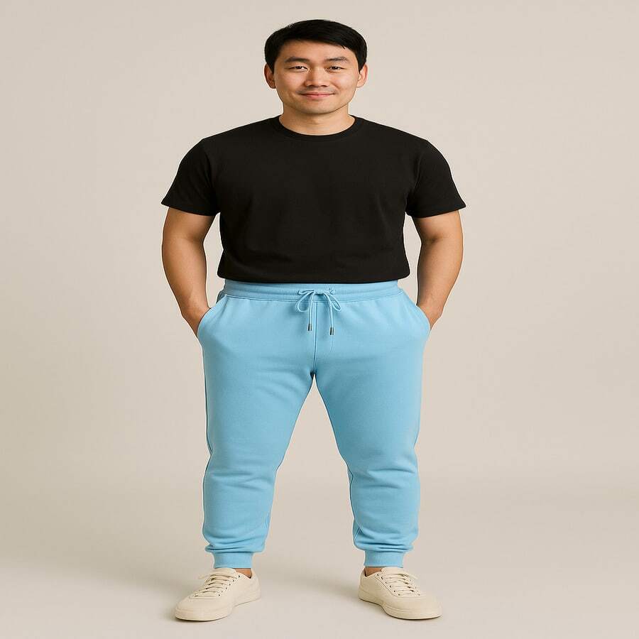 CALÇA MASCULINA JOGGER – CONFORTO E ESTILO PARA TODOS OS MOMENTOS! - Azul bebê - Visão 1