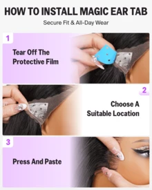 MEGALOOK Upgrade 13x6 Three-Go™ Glueless Wigs Silky Straight Premium 100% Virgin Human Hair Natural Black Glueless Wigs Pre-Cut Ear-To-Ear Lace Frontal Pull Go Wigs All Pre-Styled Transparent Lace Front Wig 100% Virgin Human Hair Wig Durable & Long-Lasting Lightweight Cap - Black - View 10