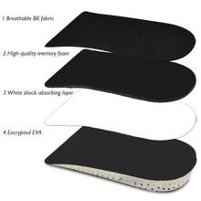 Invisible Height Increase Insoles Men Women Shoes Insole EVA Memory Foam Heel Lifting 2/3/4/5CM Taller Cushion Heighten Shoe Pad