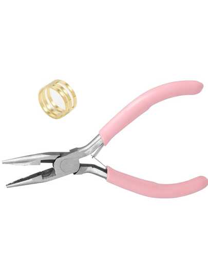 1 Piece Of High-Quality Carbon Steel Pointed-Nose Pliers, Round Mouth, Serrated Edge - Soft Pink, Perfect DIY Beading, Handcrafted
