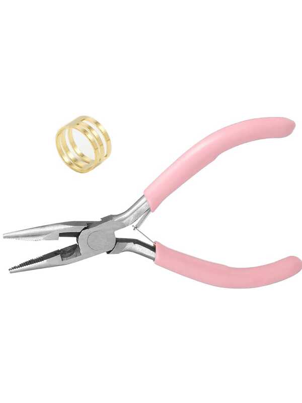 1 Piece Of High-Quality Carbon Steel Pointed-Nose Pliers, Round Mouth, Serrated Edge - Soft Pink, Perfect DIY Beading, Handcrafted