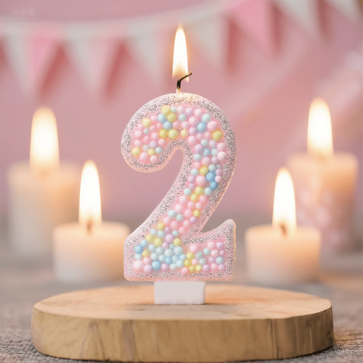 1 buc produs nou macaron bilă colorată 0-9 lumânări digitale creative, lumânări decor tort petrecere de ziua de naștere, placă decor tort desert top