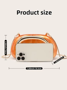 Bolso de Mano de Acrílico Milky Way para Mujer, Bolsos de Noche para Bodas con Diseño Marmoleado, Bolsos de Acrílico para Fiesta, Graduación y Cóctel - Naranja - Ver 8