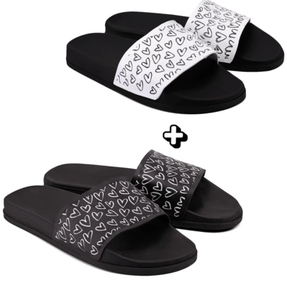 Kit Com 2 Pares Slide Feminino Confortável Super Leve estampado