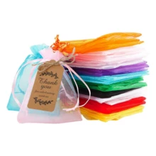 10-600 Pieces Of Mesh Bag With Thankyou Card, Organza Transparent Packaging Bag, Mesh Bag Gift Drawstring Bag, Thankou Card Packaging Label, Gift Thank-You Card, Suitable For Birthday Parties, Father's Day, Mother's Day, Wedding Parties, Graduation Ceremonies, Gender Disclosure Parties, Welcome Parties, Theme Parties, Retirement Parties, Graduation Parties, And Other Holiday Souvenir Packaging, Small Gift Decoration Bags