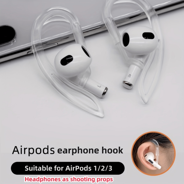 1 Pair/2 Pairs Transparent Bluetooth Earphone Hooks, Keeps Earphones Stable And Prevents Slipping, Suitable For Bluetooth Earphones, Earphone Clips, Ear Hooks, Ear Hangers