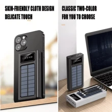 Kynley Solar Power Bank Portable Charger 20000mAh Large Capacity Built-In 5 Outputs And 3 Inputs Cable And Flashlight Compatible With All Smartphones And USB Devices - Black - View 3