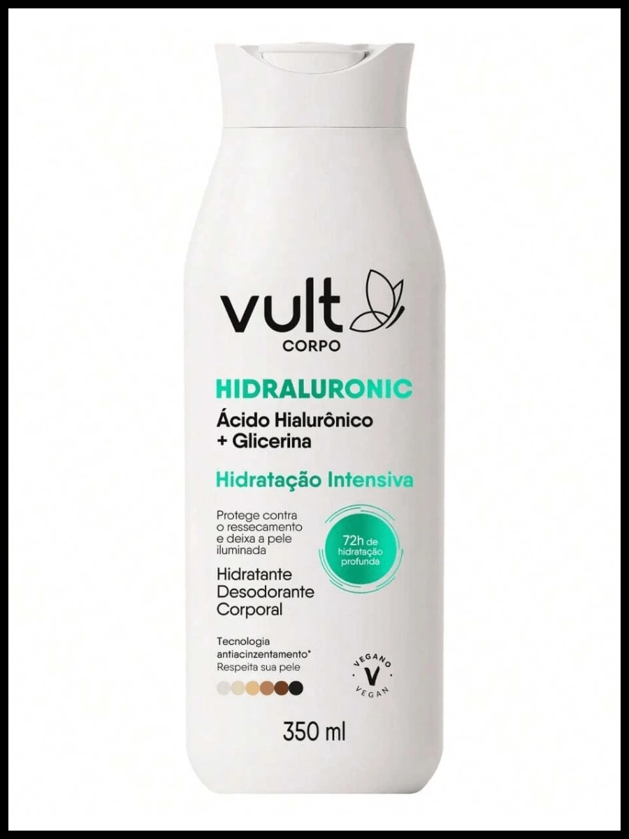 Hidratante Desodorante Corporal Hidraluronic Hidratação Intensiva 350ml - Vult - Branco - Visão 1