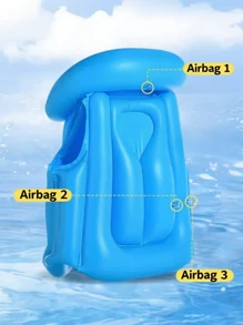 1 件充气 ABC 游泳背心，3 种颜色黄橙蓝浮力辅助游泳夹克便携式充气背心适用于游泳浮潜皮划艇桨划船和其他低冲击水上运动充气浮潜背心浮潜夹克