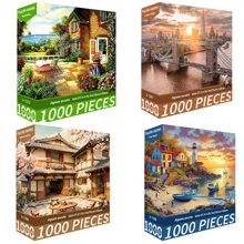 1000pcs Creative Adult Puzzle Set, High-Quality Seamless DIY Jigsaw Puzzle, Interesting Family Challenge Without Frame, Suitable For Birthday Gift, Easter Gift, Home Decor, Great For Home, Living Room, Office Decoration