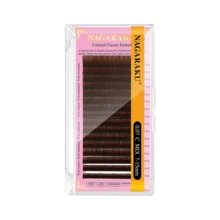 1 件 NAGARAKU 浅棕色睫毛延长化妆 7-15 毫米单根睫毛柔软天然合成貂皮 16 行猫眼假睫毛 - 棕色 - 查看 1