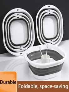 Foldable Washbasin, Portable Space-Saving Plastic Washbasin And Laundry Basin, Suitable For Kitchens, Camping, Laundry, Hiking, And Home Use. Multifunctional, Portable, Foldable Basin, Easy To Clean And Durable. - Multicolor - View 2