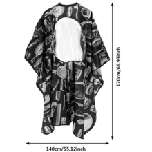 1PC Haircut Tool Pattern Capes Cutting Waterproof Non Sticky Hair Cloth Hairdressing Haircut Capeswith See-Through Window Cape - Multicolor - View 8