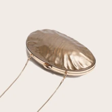 Milky Way Pearl Shell Evening Clutch , Gold Framed Purse , Acrylic Wedding Party Tote , Glitter Evening Shoulder Bag , High Feeling Clutch , Bridal Bridesmaid Accessories , Luxury Evening Bags - 銅色 - 查看 6