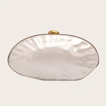 Milky Way Pearl Shell Evening Clutch , Gold Framed Purse , Acrylic Wedding Party Tote , Glitter Evening Shoulder Bag , High Feeling Clutch , Bridal Bridesmaid Accessories , Luxury Evening Bags