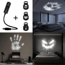 1 Set 360° Rotating Skull LED Projection Light, Rotating Skull LED Night Light With Interchangeable Palm Pattern And Face (3 Patterns Interchangeable) - USB Powered Halloween Decor, Halloween Decoration Halloween Decoration Room Decor Halloween Garden Decor For Gift Fairy Holiday Decor Festival DecorHalloween Decor Christmas Decoration Thanksgiving Wedding Home Decor Home Decor Fall Decor Autumn Decor Birthday Decorations For Gifts Party Supplies Indoor Outdoor Garden Holiday Festival Decor Wall Decor Halloween Ornaments - Multicolor - View 11
