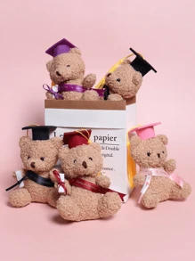 Graduation Edition Plush Teddy Bear Stuffed Animal Mini Bear, Equipped With A Graduation Cap Doll, Class Number, Graduation Stuffed Bear, Loose Graduation Bear Cap And Congratulatory Sash. It Is A Gift For Students, Suitable For Decoration In Graduation Gifts, Valentine's Day, Weddings And Birthday Celebrations. - Multicolor - View 1