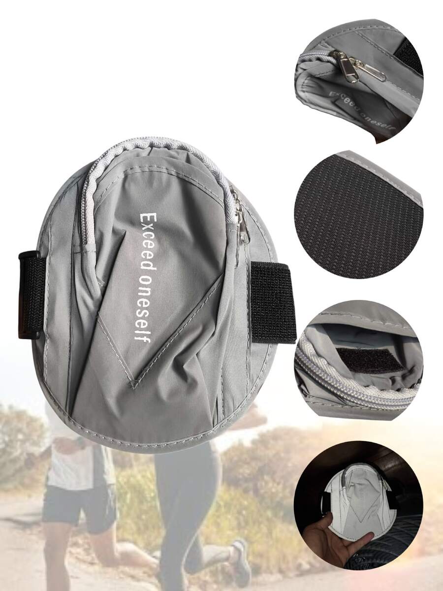 1pc Multifunction Sports Armband Mobile Phone Arm Bag For Outdoor Running. VMingo - Grey - View 1