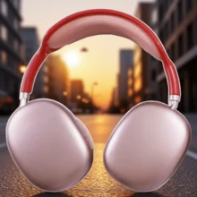 P9 Bluetooth Headset 5.0 Stereo Sound Headset Wireless Headset MAX Intelligent Noise Cancellation Long Battery Life - 紅色 - 查看 3