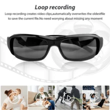 Smart Glasses Glasses 1080P HD Camera Suitable For Recording Life Short Video Recording Cycling Sports Seaside Camping Mountaineering Meeting - màu đen - Xem 8