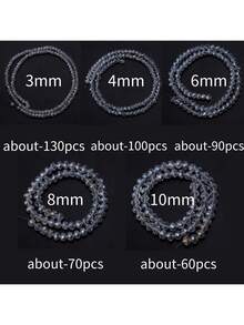 1 hạt pha lê bàn tính AB nhiều mặt màu trắng, nhiều kích cỡ 3/4/6/8/10mm, hạt DIY đa năng nhiều màu sắc thời trang dùng để làm vòng tay, vòng cổ, làm đồ trang sức, mặt dây chuyền, móc khóa, đồ trang trí - Trắng - Xem 6