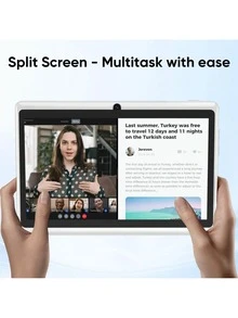 COLORROON Android Tablet, Quad-Core Processor, 6GB RAM (2 + 4GB, Expandable To 128GB), High-Definition IPS Display, Dual Cameras, Stereo Speakers, Wi-Fi, 32GB ROM - Suitable For Work And Entertainment - Màu Hoa hồng đỏ - Xem 3