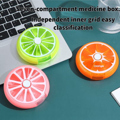 Fruit Medicine Box, Seven-Compartment Medicine Box, Independent Inner Compartments For Easy Classification, Weekly (7-Day) Tablet Organizer, Medicine Planner, Vitamin Storage Box, Convenient And Easy To Use, Medium Compartments