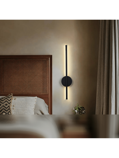Moderne LED Rechargeable Magnetic Wand Lamp Home Fixtures Minimalist USB Zwart 50/80cm Sconce Remote Stepless Dimming Aluminium Charging ation Aisle Coffee Shops Entrance Staircase Living Room Kitchen Isl Bedroom Bedside Hallway Luxe view 7