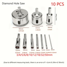 Set 15 Mata Bor Baja Kecepatan Tinggi Berlapis Berlian, Alat Listrik Tahan Lama untuk Pengeboran Kaca, Keramik, Ubin, Marmer, Pemotongan Presisi 3mm hingga 50mm, Tepi Halus, Tahan Aus, Cocok untuk Perbaikan Rumah DIY, Instalasi, Kamar Mandi, Dapur, Proyek Konstruksi - MultiWarna - View 14