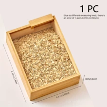 6pcs Bamboo Semi-Transparent Square Food Storage Jars, Ideal For Kitchen Organization And Food Storage. These Food Storage Jars And Grain Dispenser Are Designed For Food Storage And Organization, Suitable For Storing Grains, Rice, Flour, Snacks And Pasta. - Multicolor - View 15