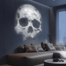 1 Set 360° Rotating Skull LED Projection Light, Rotating Skull LED Night Light With Interchangeable Palm Pattern And Face (3 Patterns Interchangeable) - USB Powered Halloween Decor, Halloween Decoration Halloween Decoration Room Decor Halloween Garden Decor For Gift Fairy Holiday Decor Festival DecorHalloween Decor Christmas Decoration Thanksgiving Wedding Home Decor Home Decor Fall Decor Autumn Decor Birthday Decorations For Gifts Party Supplies Indoor Outdoor Garden Holiday Festival Decor Wall Decor Halloween Ornaments - Multicolor - View 4
