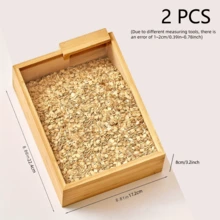 6pcs Bamboo Semi-Transparent Square Food Storage Jars, Ideal For Kitchen Organization And Food Storage. These Food Storage Jars And Grain Dispenser Are Designed For Food Storage And Organization, Suitable For Storing Grains, Rice, Flour, Snacks And Pasta. - Multicolor - View 14