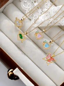 1 Piece Of Dazzling Love Butterfly Light Luxury Temperament Full Diamond Necklace Female Versatile Collarbone Chain Titanium Steel Chain