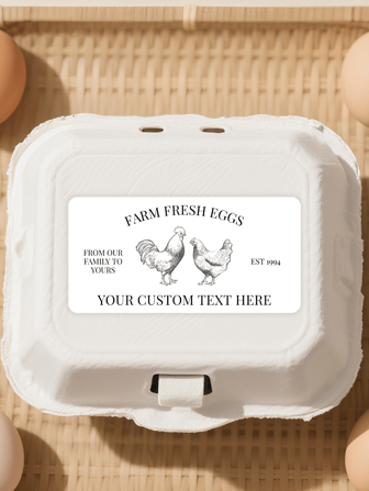 Custom Egg Carton Labels Personalized 4*2'' Vintage Egg Carton Labels Egg Carton Label Editable Egg Carton Label DIY Farm Label Chicken Label Egg Box Labels Custom Branding Labels Personalised Egg Box Customized Thank You Chicken Egg Stickers Tags