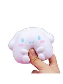 Sanrio 6cm创意三丽鸥Hello Kitty慢回弹减压玩具My Melody肉桂卷布丁狗Kuromi卡通人物PVC回弹玩具减压公仔办公室减压疗愈创意捏捏音乐礼物奖品情人节礼物