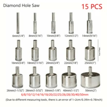 Set 15 Mata Bor Baja Kecepatan Tinggi Berlapis Berlian, Alat Listrik Tahan Lama untuk Pengeboran Kaca, Keramik, Ubin, Marmer, Pemotongan Presisi 3mm hingga 50mm, Tepi Halus, Tahan Aus, Cocok untuk Perbaikan Rumah DIY, Instalasi, Kamar Mandi, Dapur, Proyek Konstruksi - MultiWarna - View 17