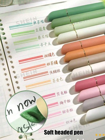 4 PIÈCES Surligneurs à pointe souple pour marquer les points clés, grande capacité et durabilité, stylos de couleur pour cahiers d'étudiants, stylos de dessin, fournitures scolaires, fournitures de bureau