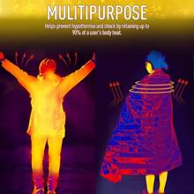 5pcs Emergency Thermal Blankets, Survival Camping Blankets, Emergency Foil Blankets, Individually Packaged, Suitable For Marathon, Outdoor Travel, Hiking, Emergency Survival Or First Aid - Multicolor - View 6