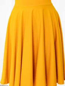 Plus Size Skirts - Màu Mù tạt vàng - Xem 4