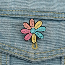 1 Stück/3 Stücke Partybegünstigungen, Cosplay Accessoires, kreative DIY Accessoires für Frauen, Herren Brosche, süße bunte Blumen-förmige Brosche, vielseitig einsetzbare Rucksack Dekoration, Metall Cartoon Charakter Emaille Pin, lässige Bekleidungs Accessoires