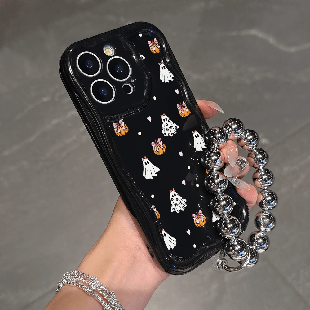 Set, 2-Piece Set, A Phone Case Printed With Exquisite Halloween Patterns + Lanyard, Suitable For Apple 11/12/13/14/15/16/16e /Pro /Plus/ProMax/MINI/ Suitable For Family, Friends, Children, Holiday Gifts, Birthday Gifts, Halloween Gifts, Christmas Gifts, Friends, Valentine's Day Love Gifts