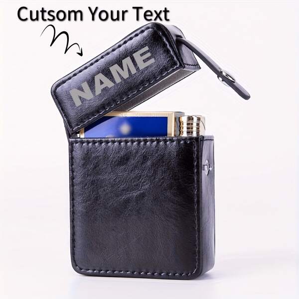 1 pièce Étui à cigarettes en métal personnalisé et élégant, résistant à la pression, peut contenir des briquets et des cigarettes, design à clapet, texte personnalisable