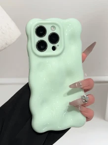 奢华可爱亮面泡泡纹理防震手机壳适用于 16 15 14 13 12 Pro Max Plus 柔软 TPU 手机后盖防水防摔防刮