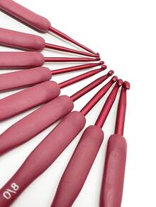 9 Sizes Luxury Red Crochet Hook Set With Soft Grip Handles, Multi-Color - Suitable For Beginners And Professionals, Includes Yarn, Knitting Needles, Etc. - Perfect For DIY Crafts, Knitting And Sewing Projects - Red - View 5
