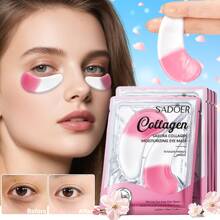 1对/5对/10对胶原蛋白保湿眼膜，凝胶眼膜，淡化细纹和皱纹，减少黑眼圈，改善眼部浮肿和放松，含有胶原蛋白和透明质酸，深层滋润，缓解干燥和粗糙的皮肤，提亮眼周，紧致眼部皮肤并增强弹性，适合所有肤质 - 彩色 - 查看 10
